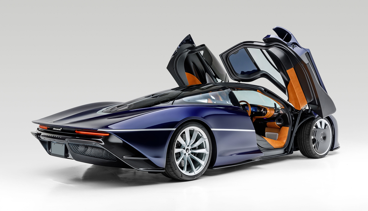 MSO Heritage Atlantic Blue 2020 McLaren Speedtail available at RM Sotheby’s Arizona Live Auction 2021