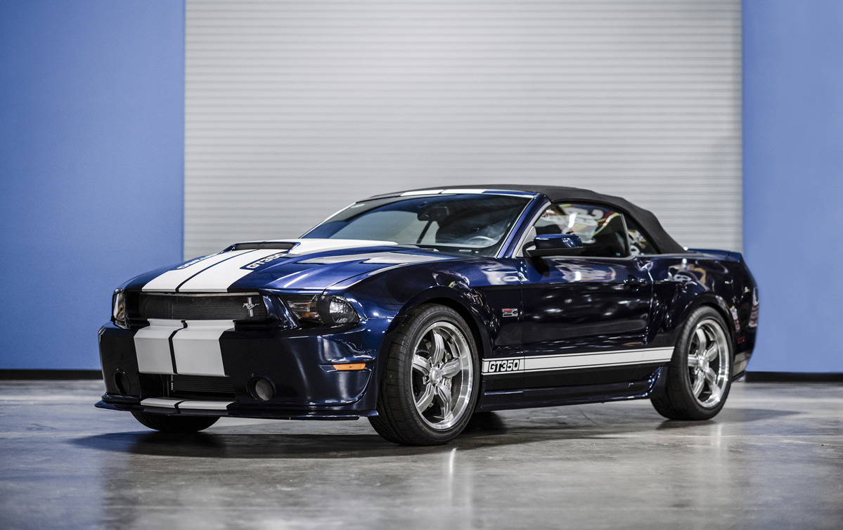 Kona Blue with White Le Mans stripes 2012 Ford Shelby GT350 Convertible available at RM Sotheby's Arizona Live Auction 2021
