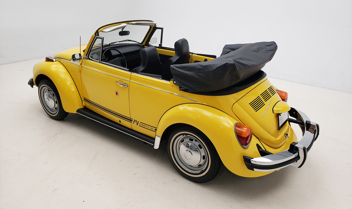 Rear of 1975 Volkswagen Beetle Convertible offered at RM Sotheby's Fort Lauderdale live auction 2022