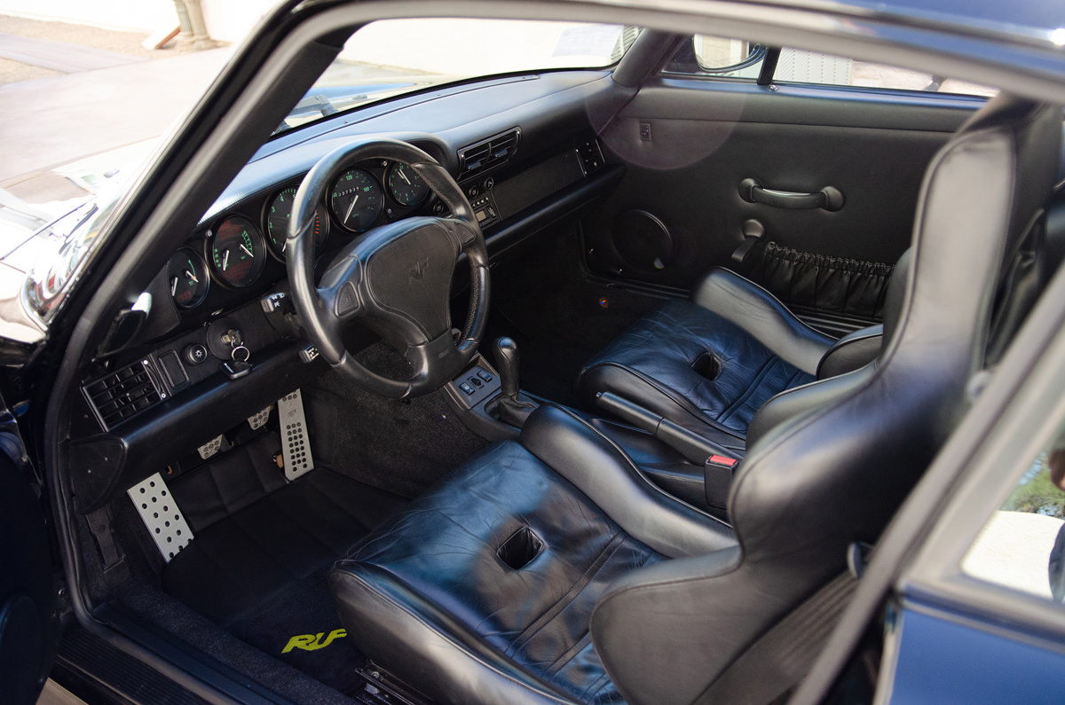 Interior of the Black on Black 1998 RUF Turbo R available at RM Sotheby's Arizona Live Auction 2021