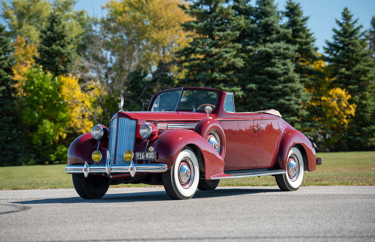 1938 Packard Eight Convertible Coupe offered at RM Sotheby's Open Roads Fall online auction 2020