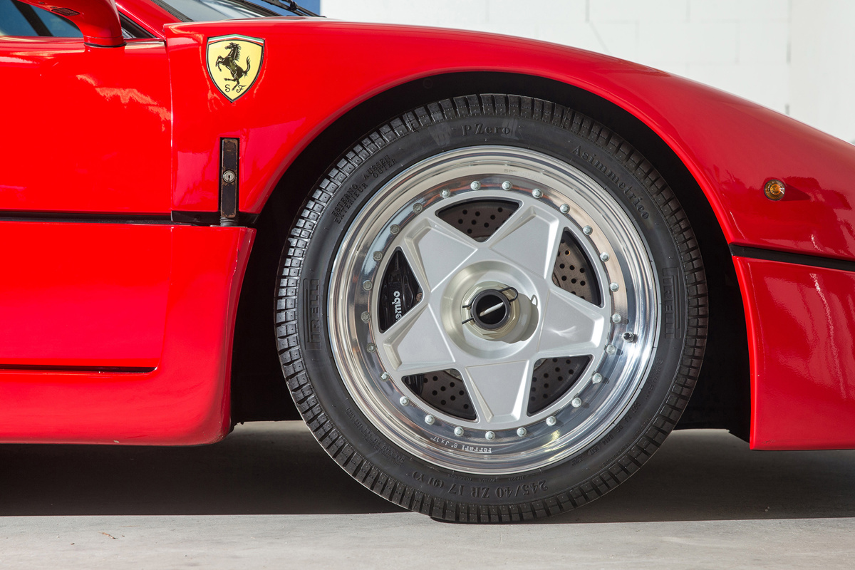 Tire of Gerhard Berger’s 1990 Ferrari F40 offered at RM Sotheby's London online auction 2020