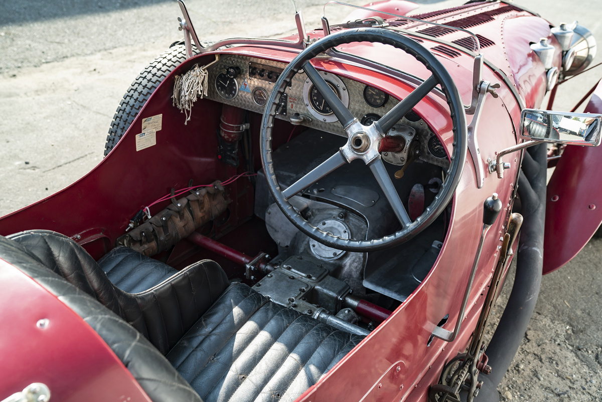Steering wheel of 1928 Riley Nine Special offered through RM Sotheby's Private Sales department