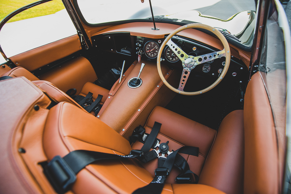 Interior of 1957 Jaguar XKSS Continuation offered at RM Sotheby's The Elkhart Collection live auction 2020