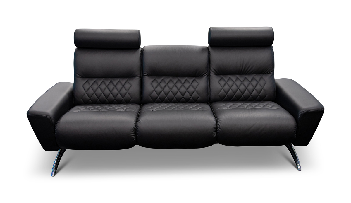 Stressless Black Leather Couch offered at RM Sotheby's The Elkhart Collection live auction 2020