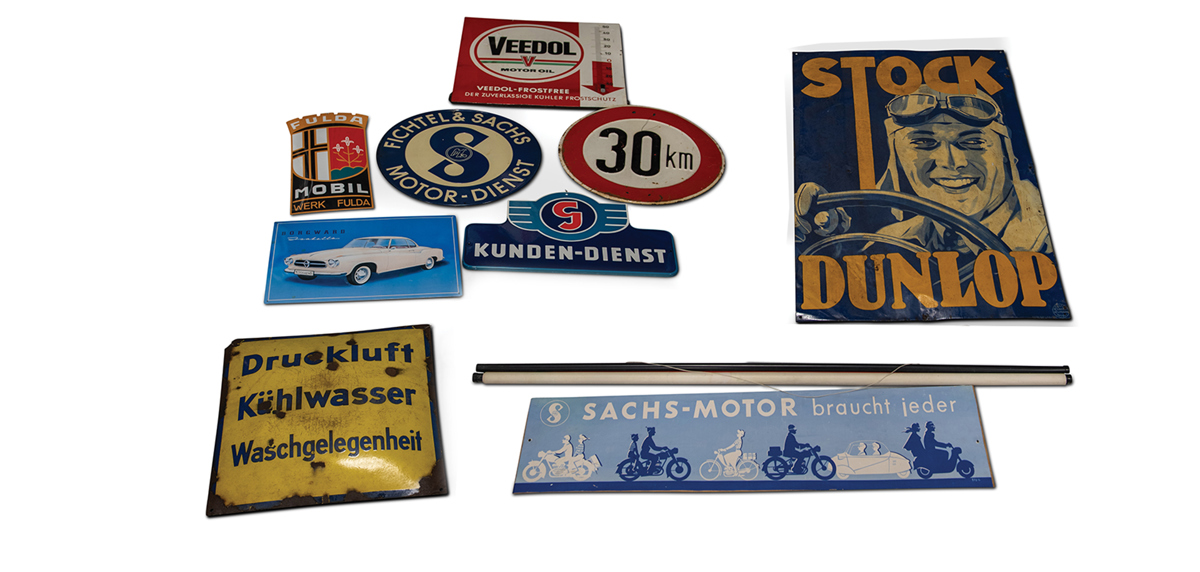 German Microcar Signs and Advertising offered at RM Sotheby's The Elkhart Collection live auction 2020