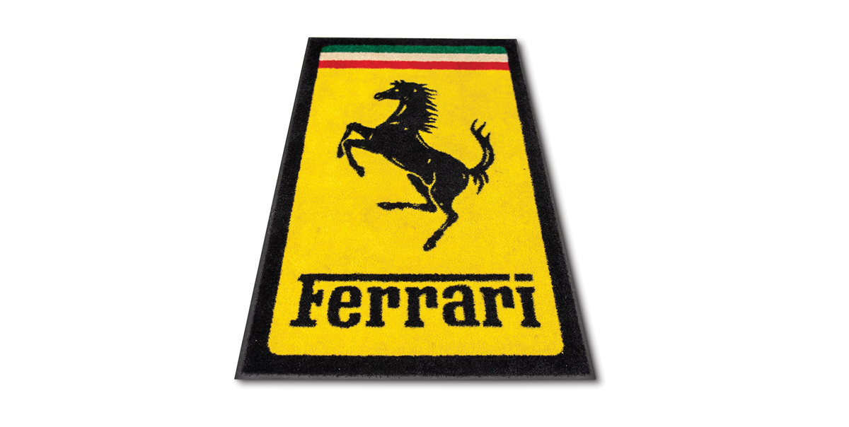 Ferrari Cavallino Rampante Door Mat offered at RM Sotheby's The Elkhart Collection live auction 2020
