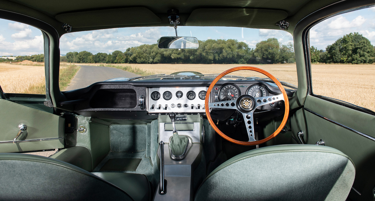 Interior of 1961 Jaguar E-Type Series 1 3.8-Litre Fixed Head Coupé offered at RM Sotheby's London online auction 2020