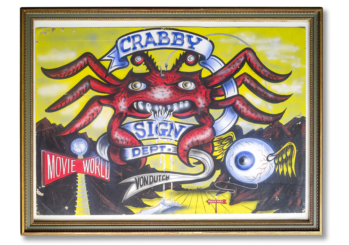 Crabby Sign Dept. Original Framed Sign by Von Dutch offered at RM Sotheby's The Mitosinka Collection online auction 2020