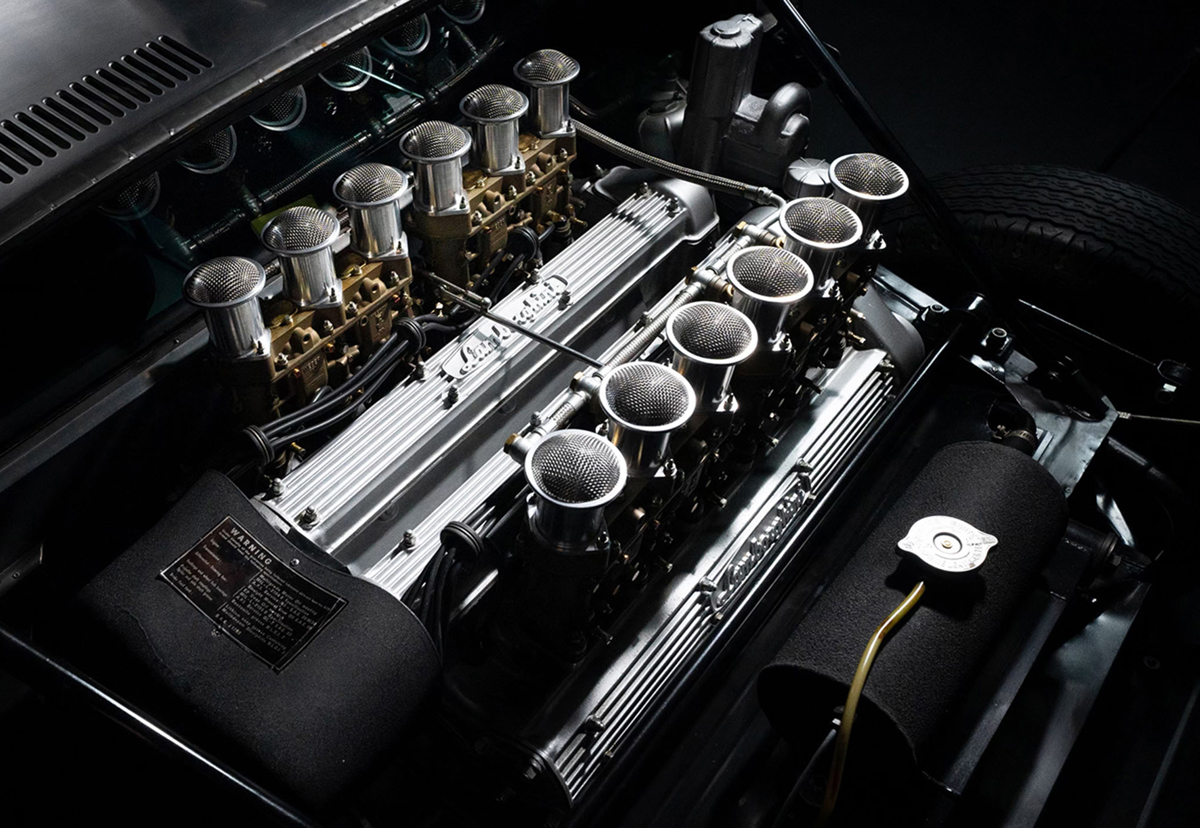 Engine of 1971 Lamborghini Miura P400 S by Bertone Offered at RM Sotheby's Live Monterey Auction 2021