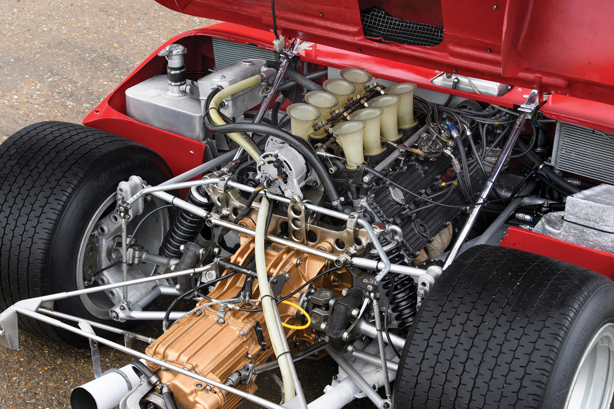 Engine of 1969 Alfa Romeo Tipo 33/3 Sports Racer offered at RM Sotheby's Monaco live auction 2022