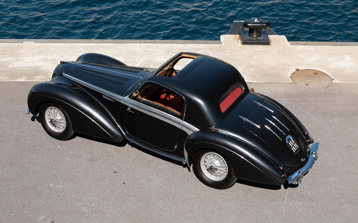Top of Louis Chiron's 1947 Delahaye 135 MS Sport Coupé by Chapron offered at RM Sotheby's Monaco live auction 2022