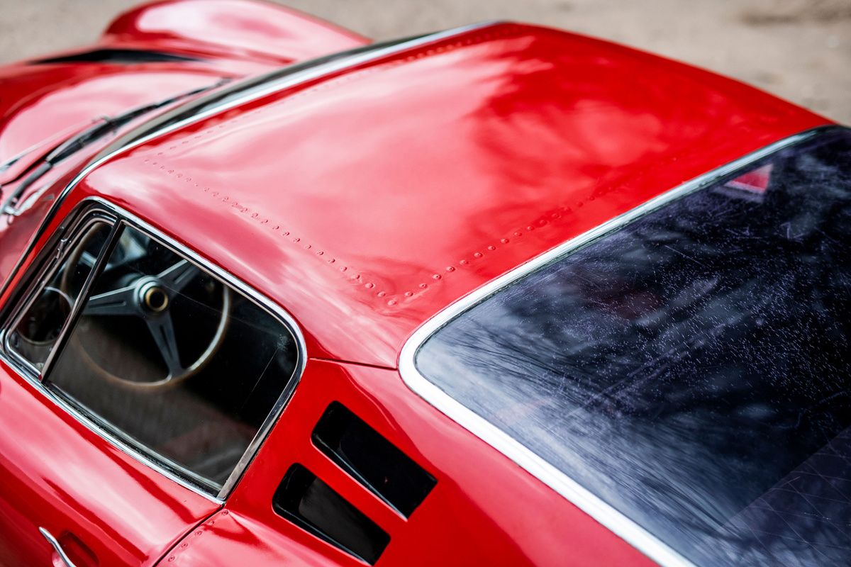 Rear windshield of 1965 Iso Grifo A3/C offered at RM Sotheby's Monaco live auction 2022