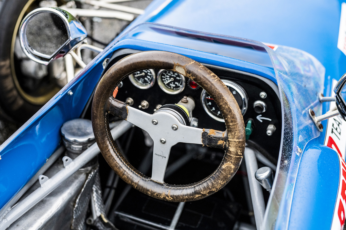 Steering wheel of 1967 Tecno T/67-Ford Formula 3 offered at RM Sotheby's Monaco live auction 2022