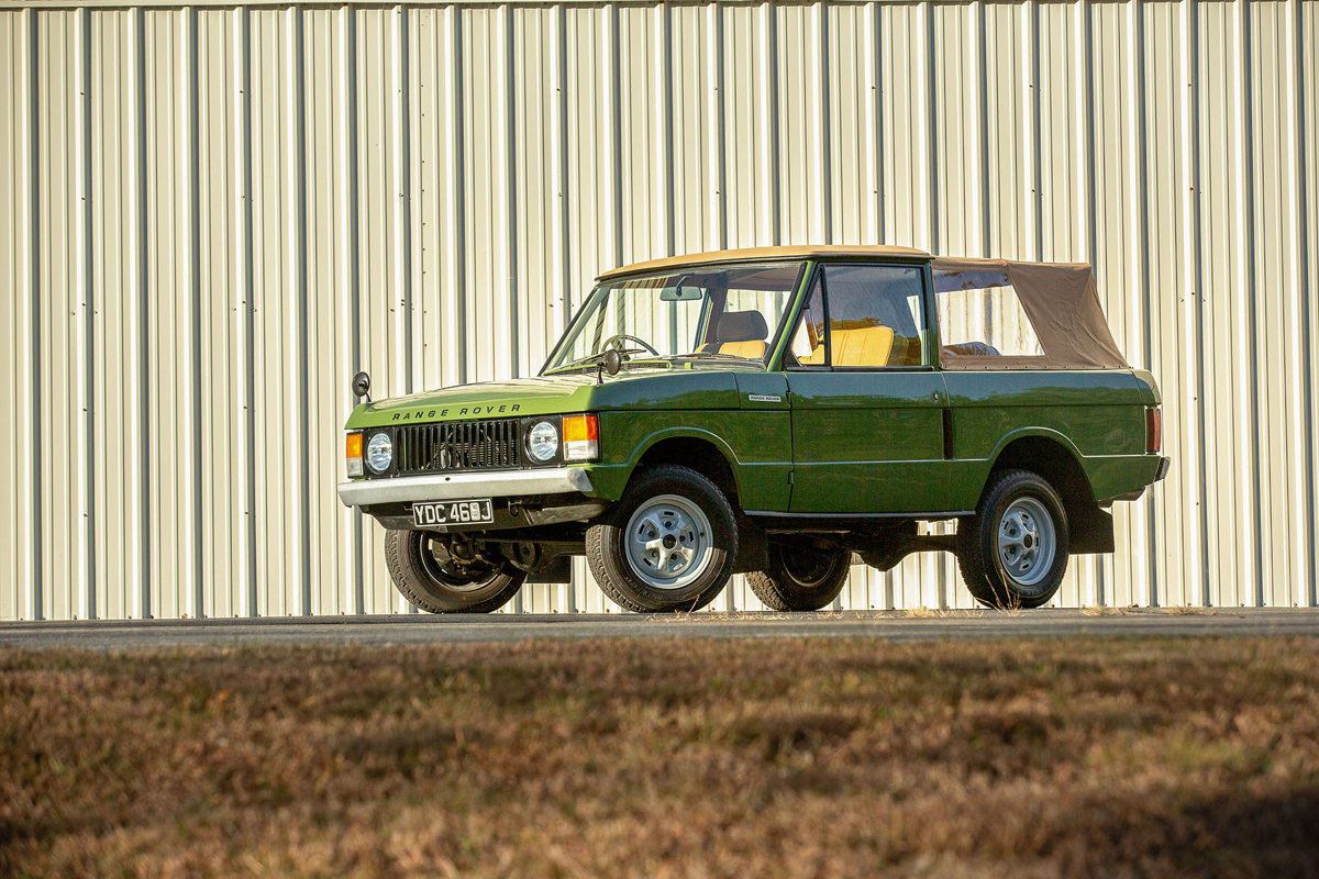 Lincoln Green 1971 Range Rover Suffix A Convertible by SVC available at RM Sotheby’s Arizona Live Auction 2021