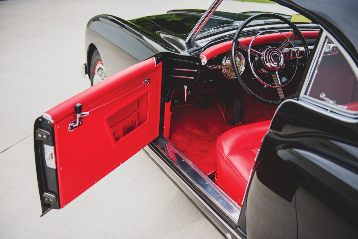 Interior of 1953 Nash-Healey Roadster by Pinin Farina offered at RM Sotheby's The Elkhart Collection live auction 2020