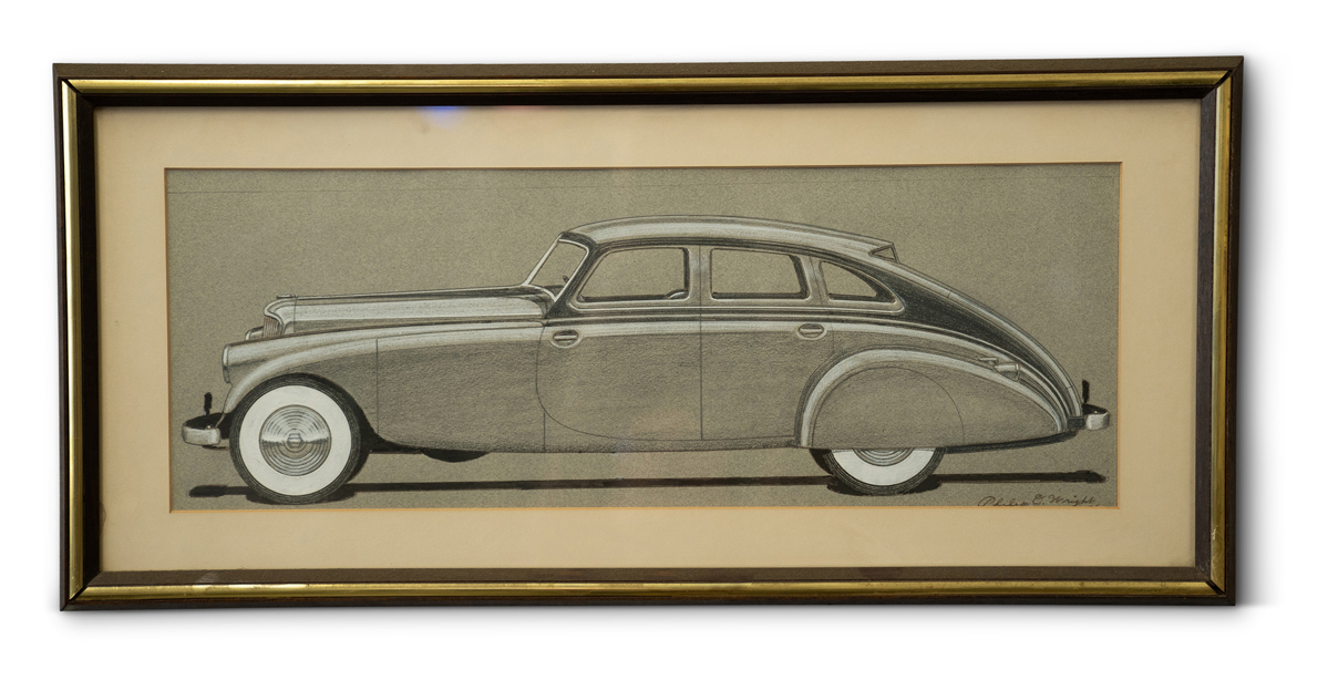 Silver Arrow Drawing by Car Designer Philip O. Wright offered at RM Sotheby's The Mitosinka Collection online auction 2020