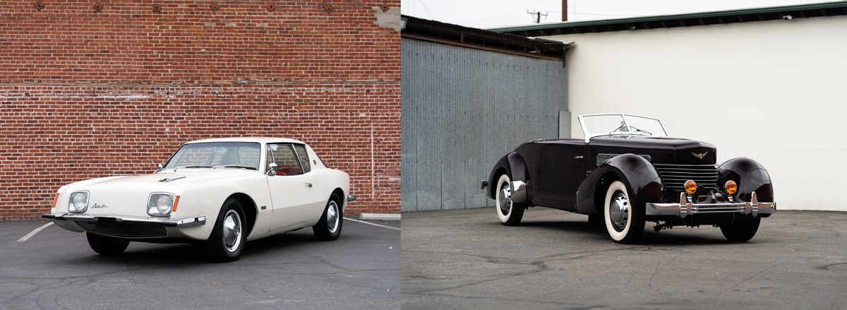 1963 Studebaker Avanti R2 Supercharged and 1937 Cord 812 Supercharged Phaeton offered at RM Sotheby's Mitosinka Collection 