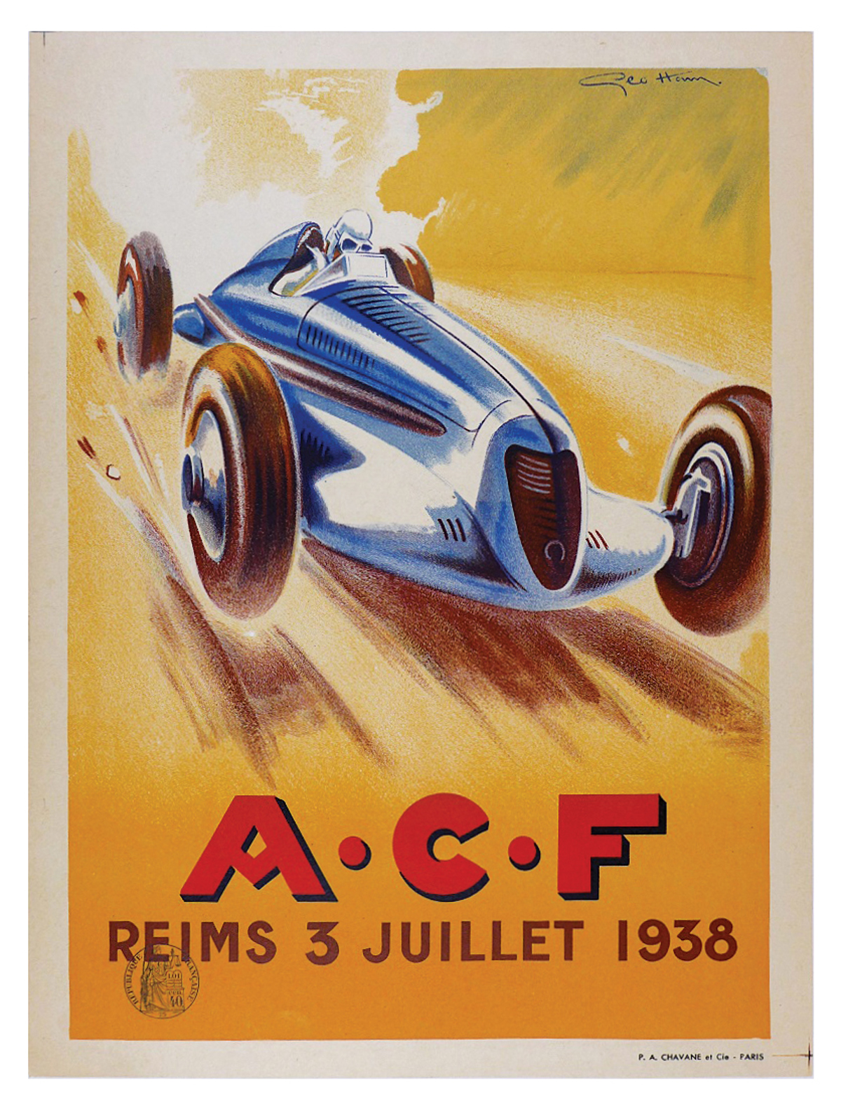 A.C.F. Reims 1938 offered in RM Sotheby’s Original Racing Posters online auction