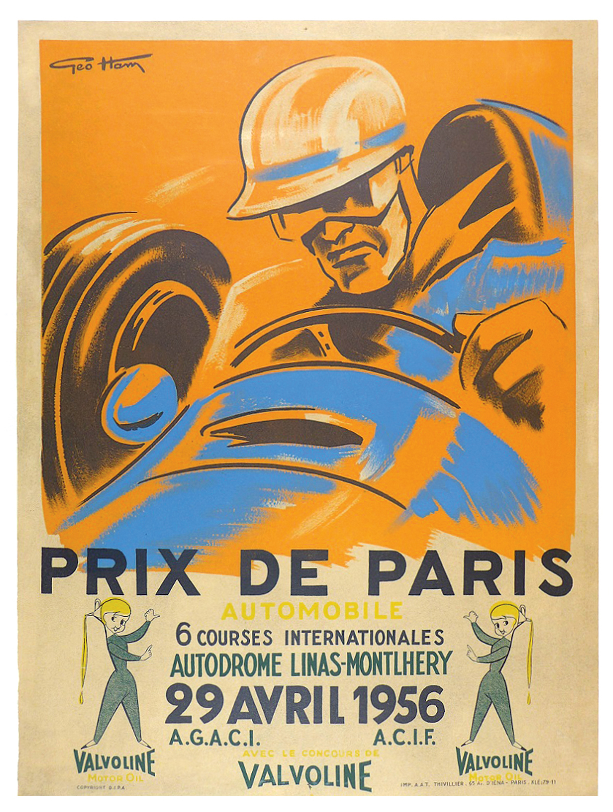 Prix de Paris Autodrome Linas-Montlhéry 1956 offered in RM Sotheby’s Original Racing Posters online auction