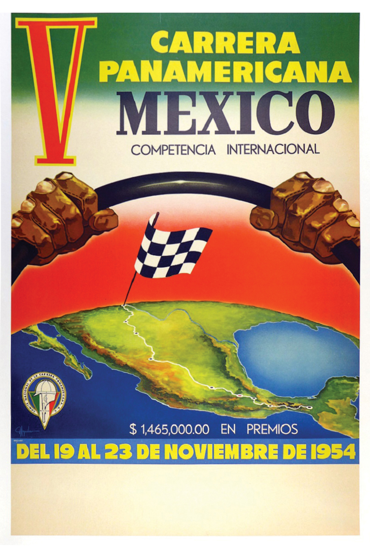 V Carrera Panamericana Mexico 1954 offered in RM Sotheby’s Original Racing Posters online auction