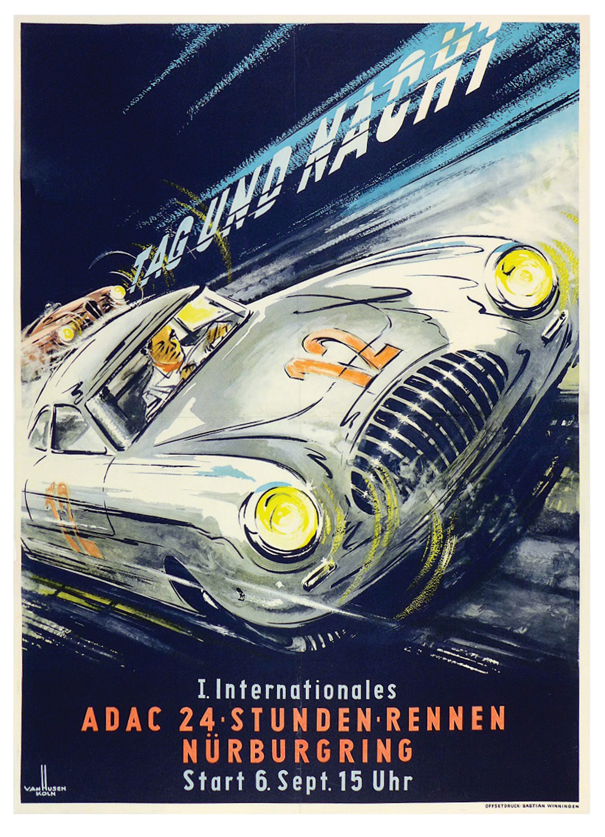 Tag und Nacht ADAC 24 Stunden Rennen Nurburgring 1953 offered in RM Sotheby’s Original Racing Posters online auction