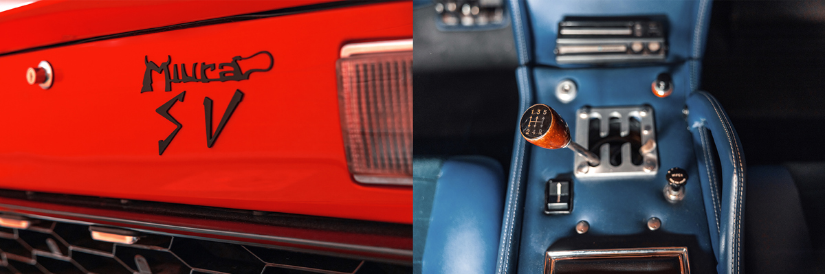 Gearshift of 1971 Lamborghini Miura SV offered at RM Sotheby’s Monaco live auction 2022