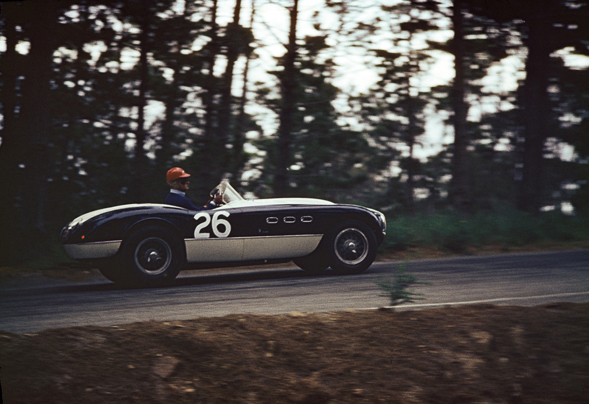 Driving shot of 1953 Ferrari 340 MM Spider by Vignale offered in RM Sotheby's Monaco live auction 2022