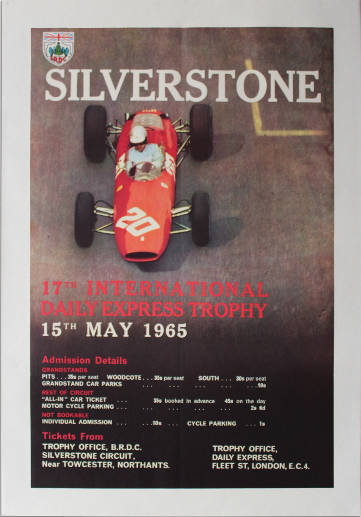 Silverstone 17th International Daily Express Trophy 15th May 1965 Poster offered in RM Sotheby's The Art of Competition 2020