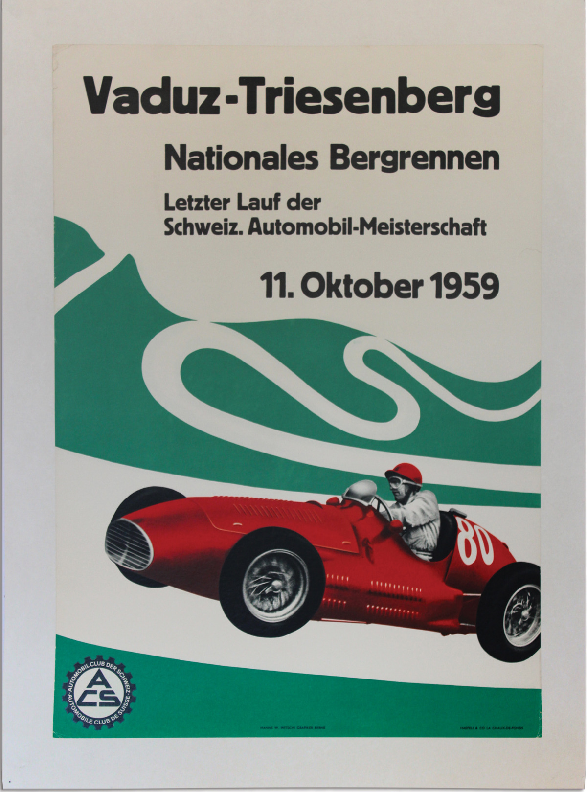 Vaduz-Triesenberg Nationales Bergrennen' October 11 1959 Event Poster offered in RM Sotheby's The Art of Competition 2020