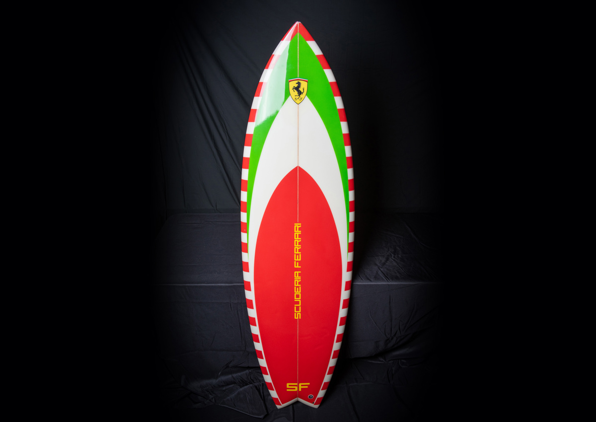 Scuderia Ferrari Limited Edition Surfboard offered in RM Sotheby’s Sand Lots online auction 2022
