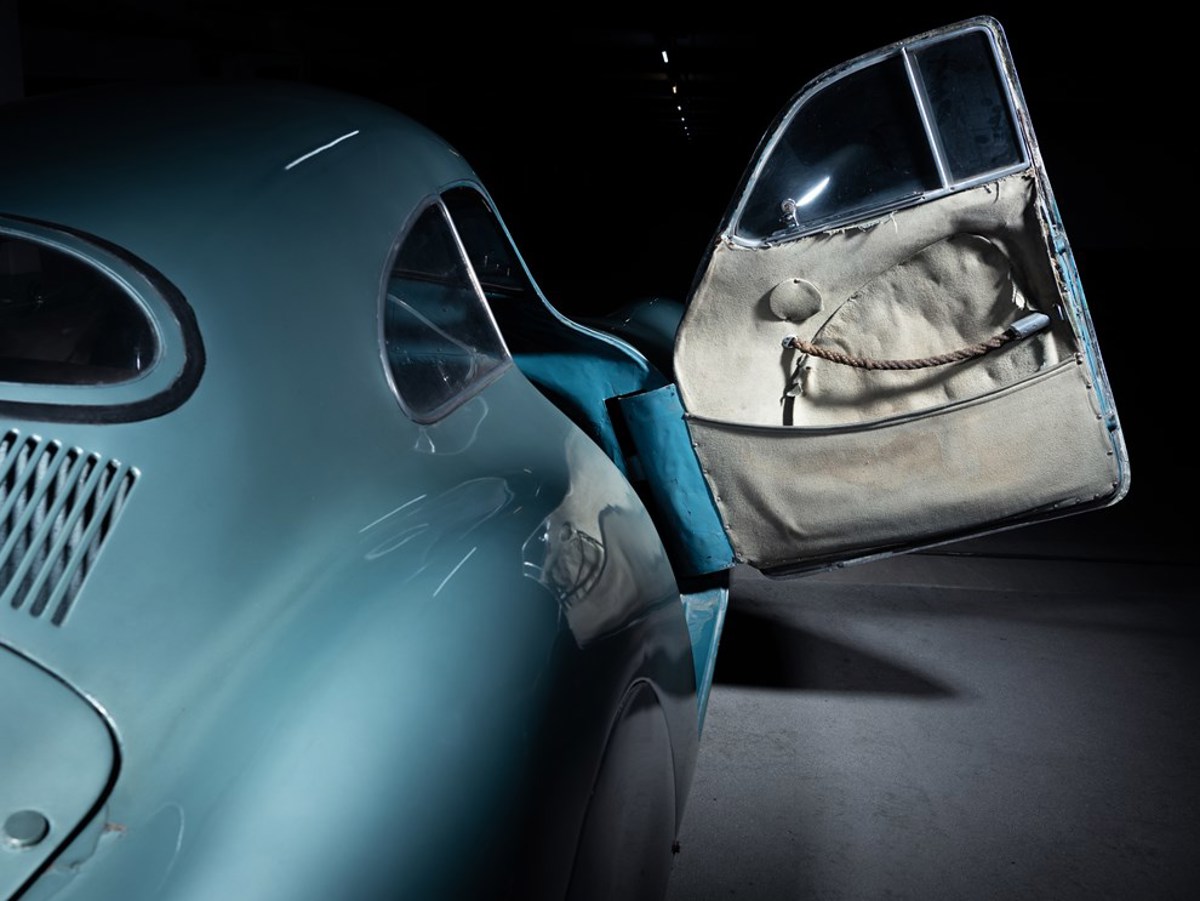 Open door of 1939 Porsche Type 64 offered at RM Sotheby’s Monterey live auction 2019