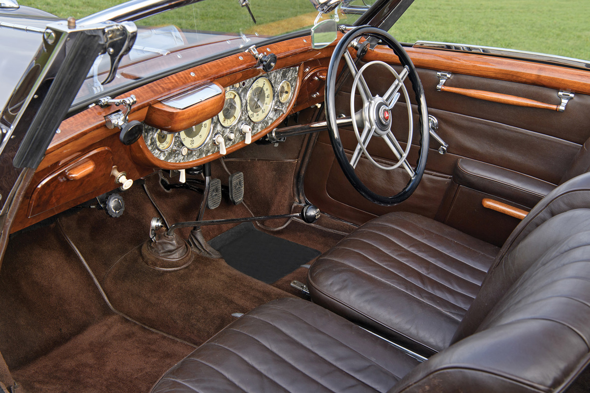 Interior of 1937 Mercedes-Benz 540 K Cabriolet A by Sindelfingen offered at RM Sotheby's Essen live auction 2019