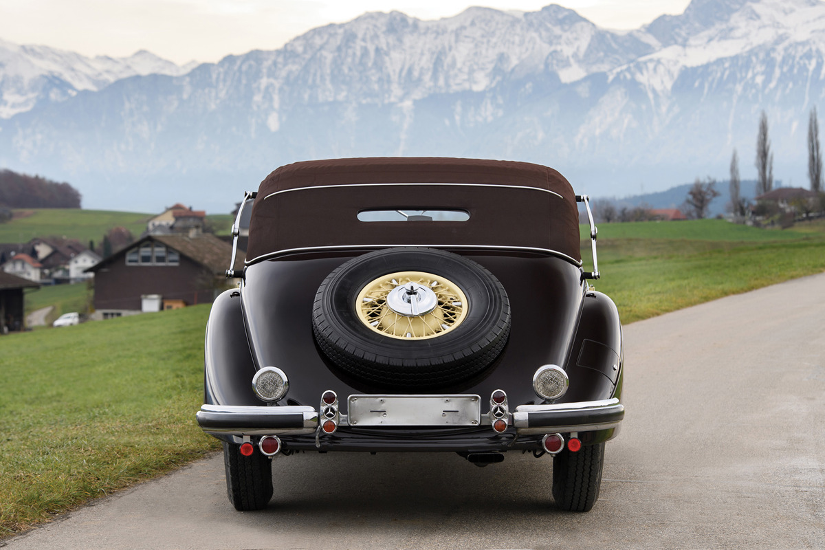 Rear of 1937 Mercedes-Benz 540 K Cabriolet A by Sindelfingen offered at RM Sotheby's Essen live auction 2019