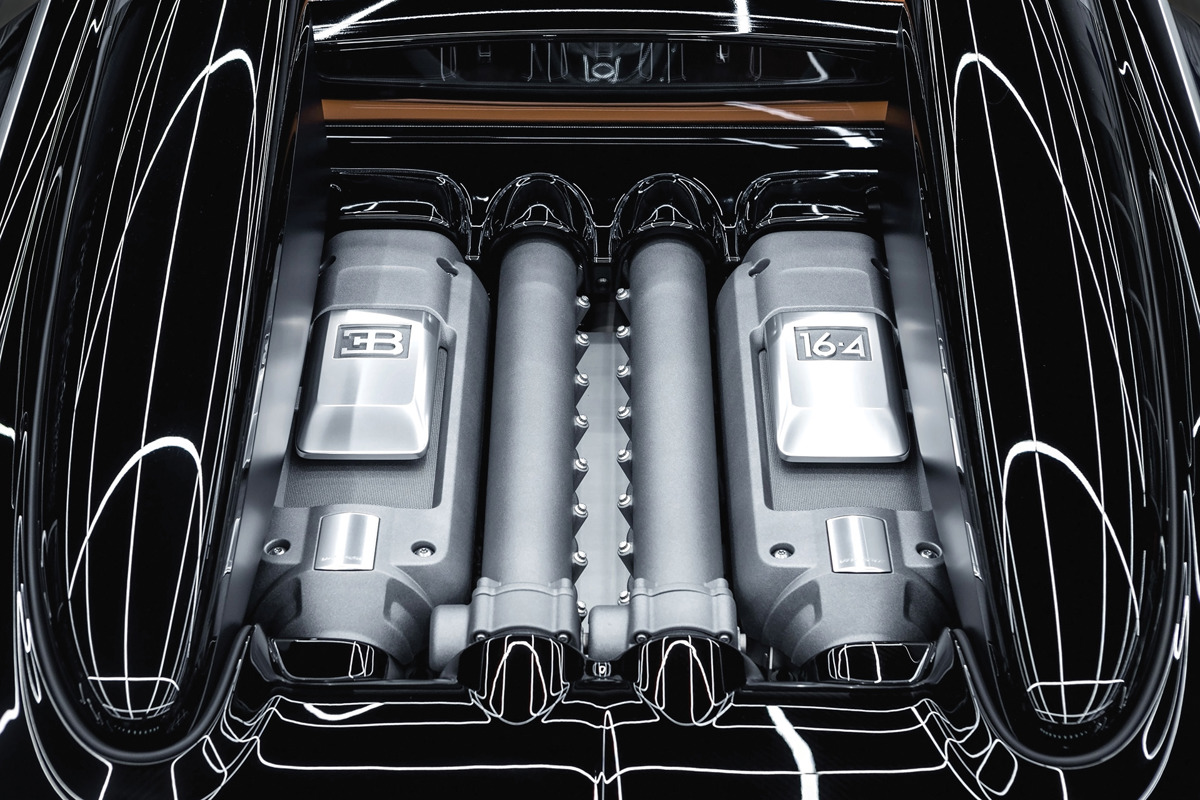 Engine of 2013 Bugatti Veyron 16.4 Grand Sport Vitesse offered at RM Sotheby’s Essen live auction 2019
