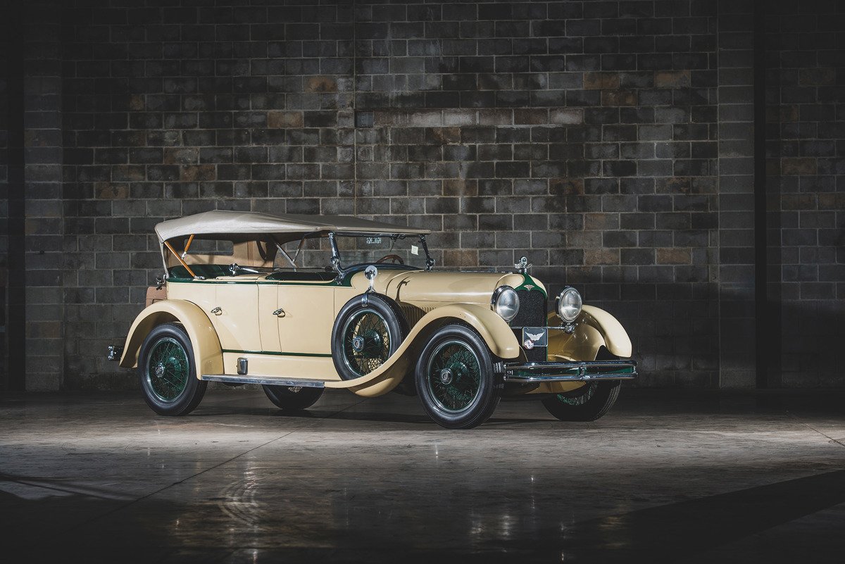 1927 Duesenberg Model X Dual-Cowl Phaeton by Locke offered at RM Sotheby’s The Guyton Collection live auction 2019