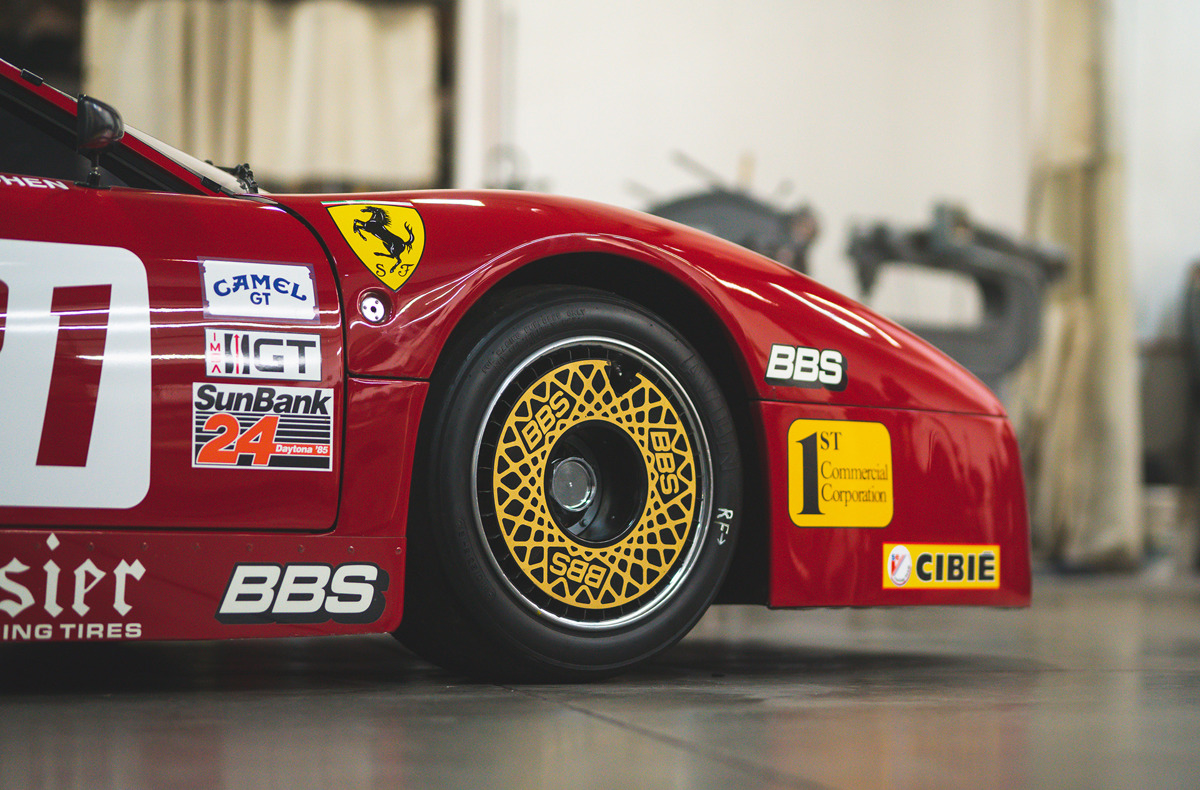 Front tire of 1979 Ferrari 512 BB/LM ‘Silhouette’ by Pininfarina offered at RM Sotheby's Monterey live auction 2022