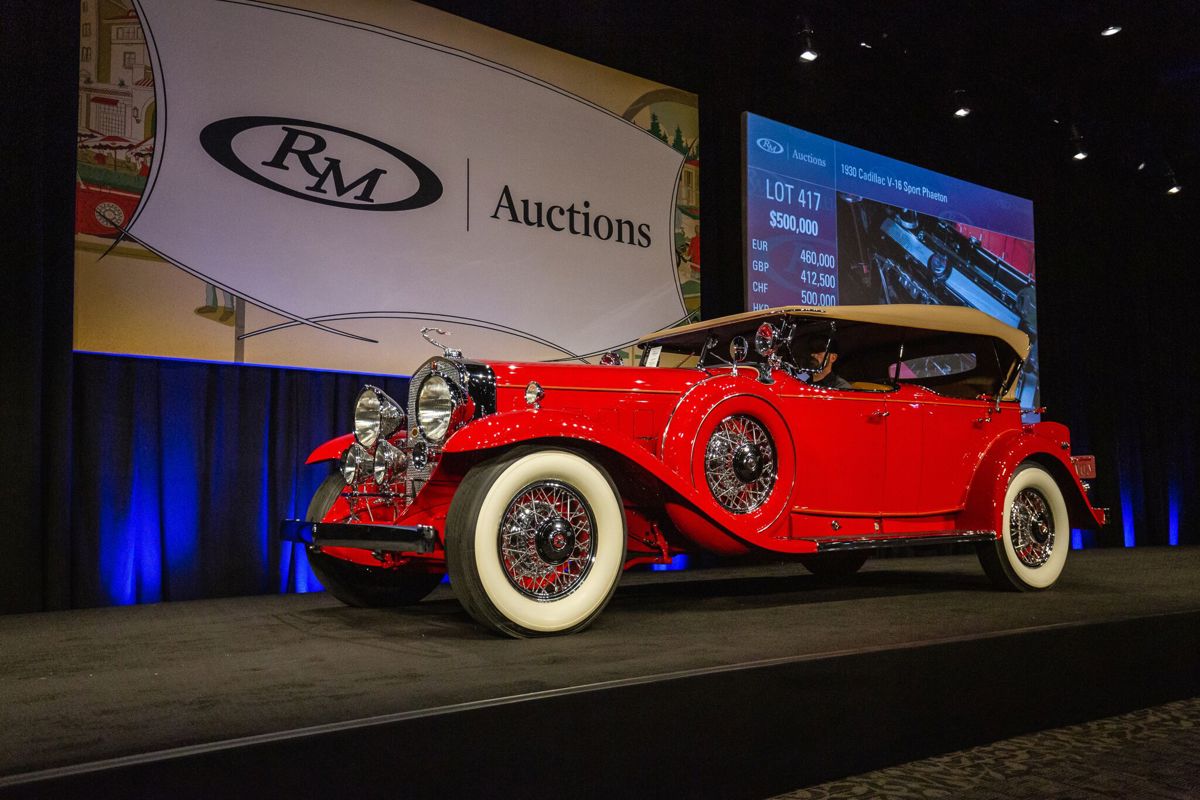 1930 Cadillac V-16 Sport Phaeton by Fleetwood offered at RM Sotheby’s Hershey live auction 2019