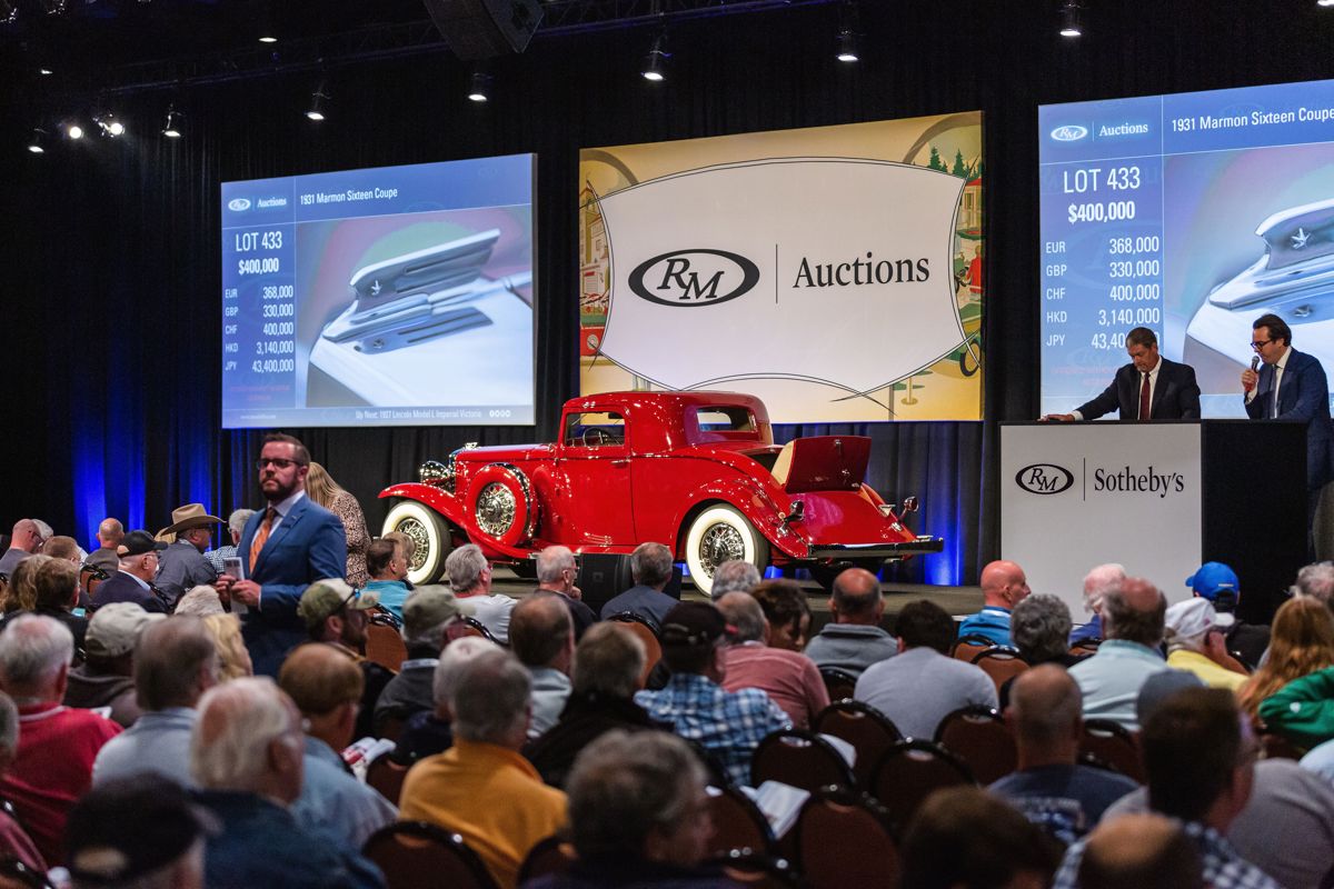 1931 Marmon Sixteen Coupe by LeBaron offered at RM Sotheby’s Hershey live auction 2019