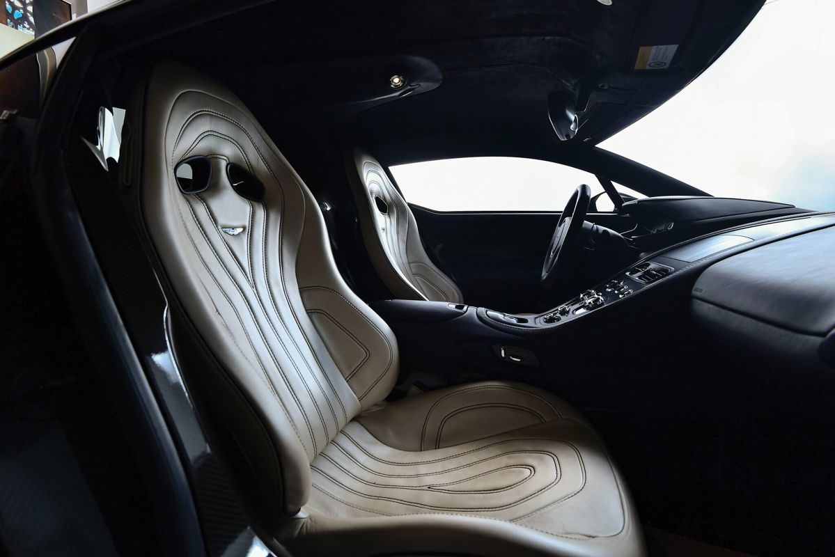 Interior of 2011 Aston Martin One-77 offered at RM Sotheby’s Abu Dhabi live auction 2019