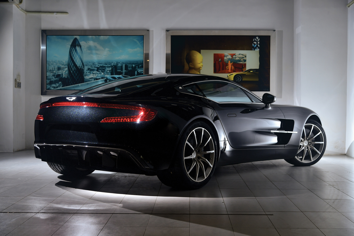 Rear of 2011 Aston Martin One-77 offered at RM Sotheby’s Abu Dhabi live auction 2019