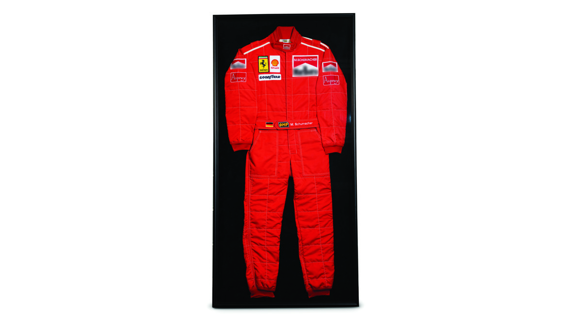 Michael Schumacher Racing Suit 1996 offered in RM Sotheby’s Formula 1 Memorabilia online auction 2019